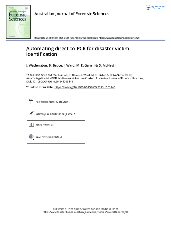(PDF) Automating direct-to-PCR for disaster victim identification