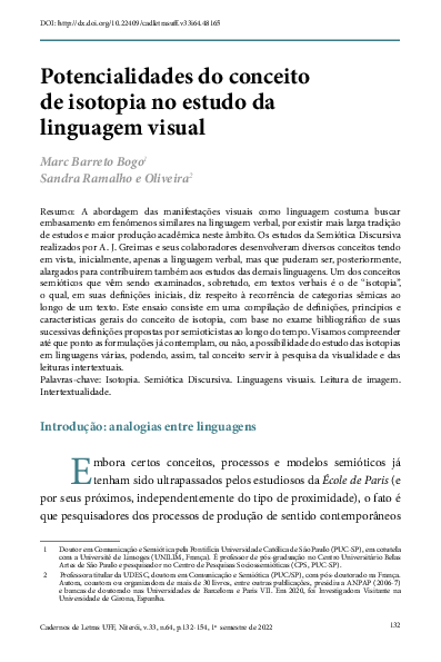(PDF) Potencialidades do conceito de isotopia no estudo da linguagem visual