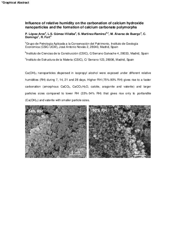 (PDF) Influence of relative humidity on the carbonation of calcium