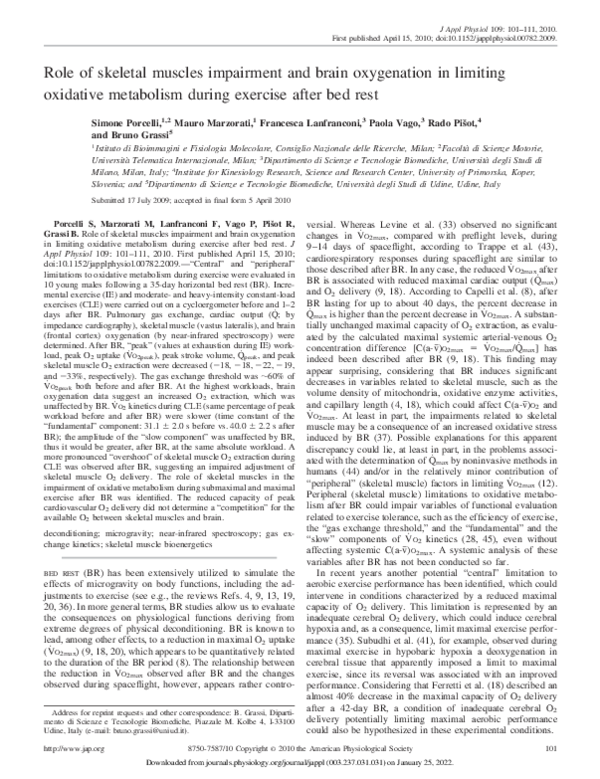 (PDF) Role of skeletal muscles impairment and brain oxygenation in ...