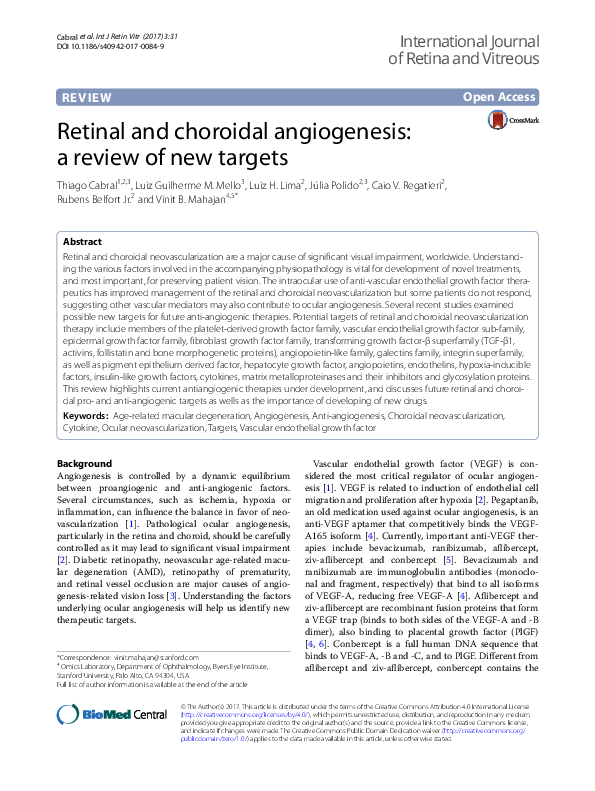 (PDF) Retinal and choroidal angiogenesis: a review of new targets
