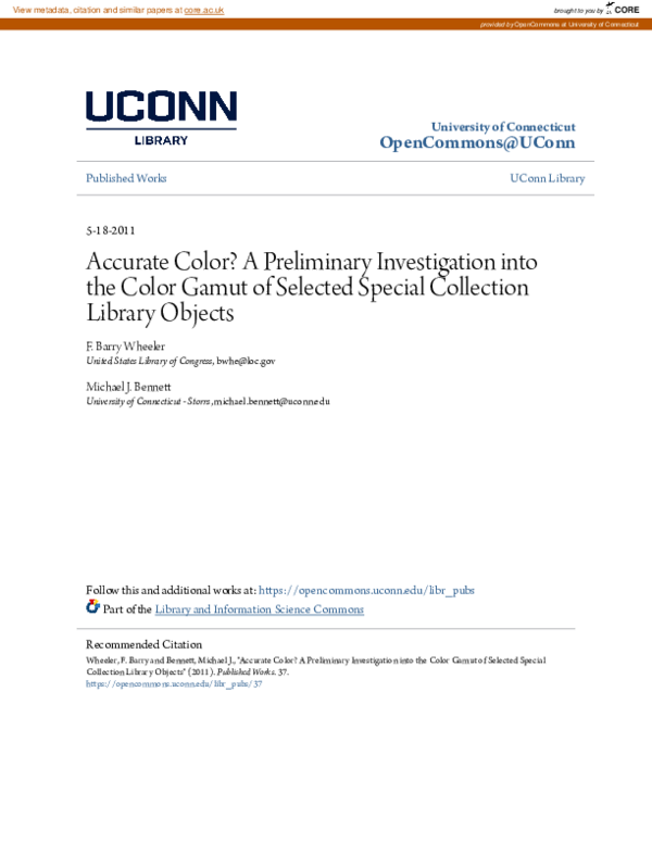(PDF) Accurate Color? A Preliminary Investigation into the Color Gamut ...