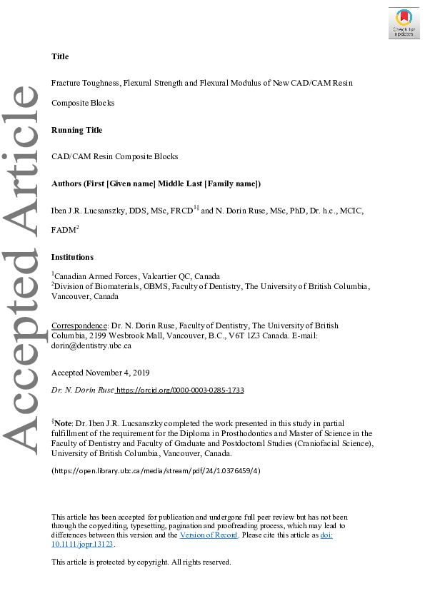 (PDF) Fracture Toughness, Flexural Strength, and Flexural Modulus of ...