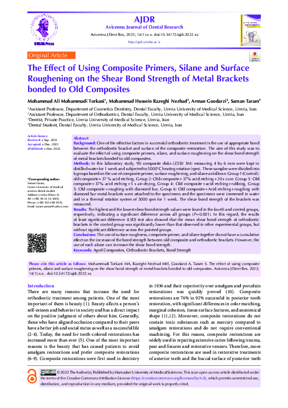 (PDF) The Effect of Using Composite Primers, Silane and Surface ...