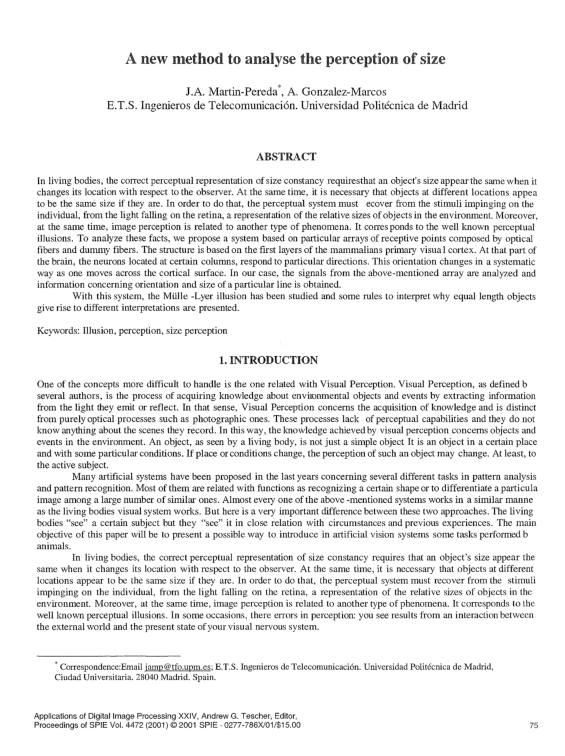 (PDF) A new method to analyse the perception of size Ana Pilar