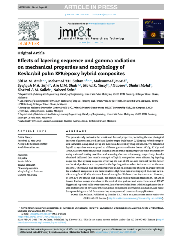 (PDF) Effects of layering sequence and gamma radiation on mechanical ...
