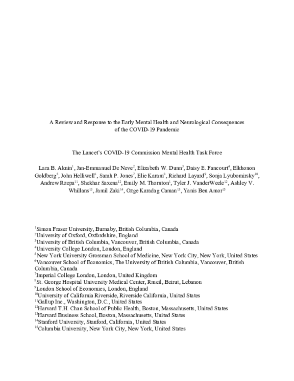 (PDF) A Review and Response to the Early Mental Health and Neurological ...