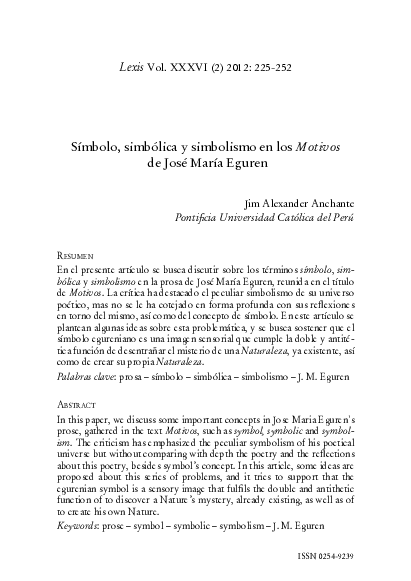 (PDF) Símbolo, simbólica y simbolismo en los 