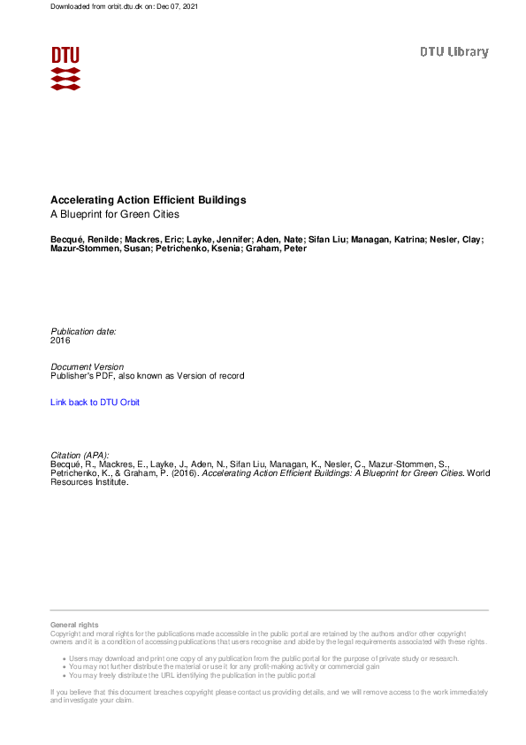 (PDF) Accelerating Action Efficient Buildings: A Blueprint for Green ...