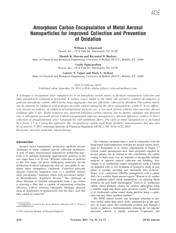 (PDF) Amorphous carbon encapsulation of metal aerosol nanoparticles for ...