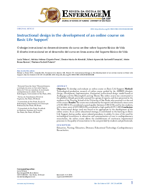 (PDF) Instructional design in the development of an online course on ...