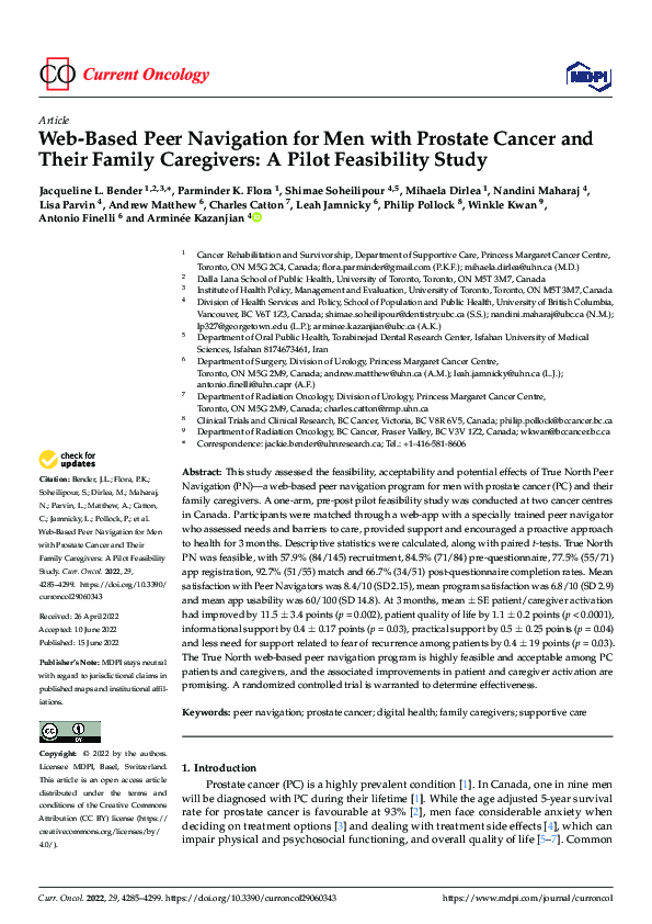 (PDF) Web-Based Peer Navigation for Men with Prostate Cancer and Their ...