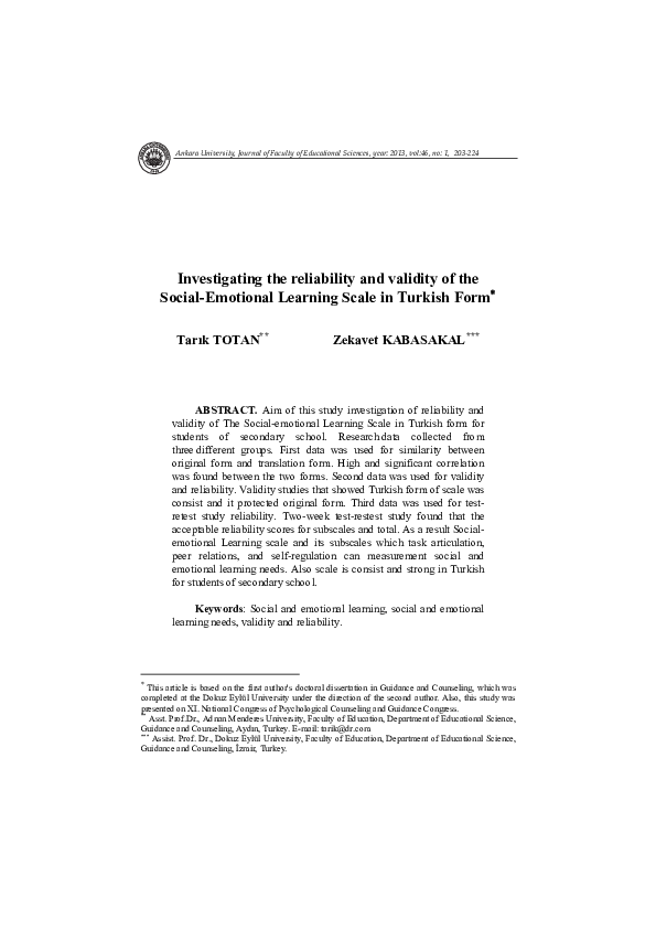 (PDF) Investigating the reliability and validity of the Social ...