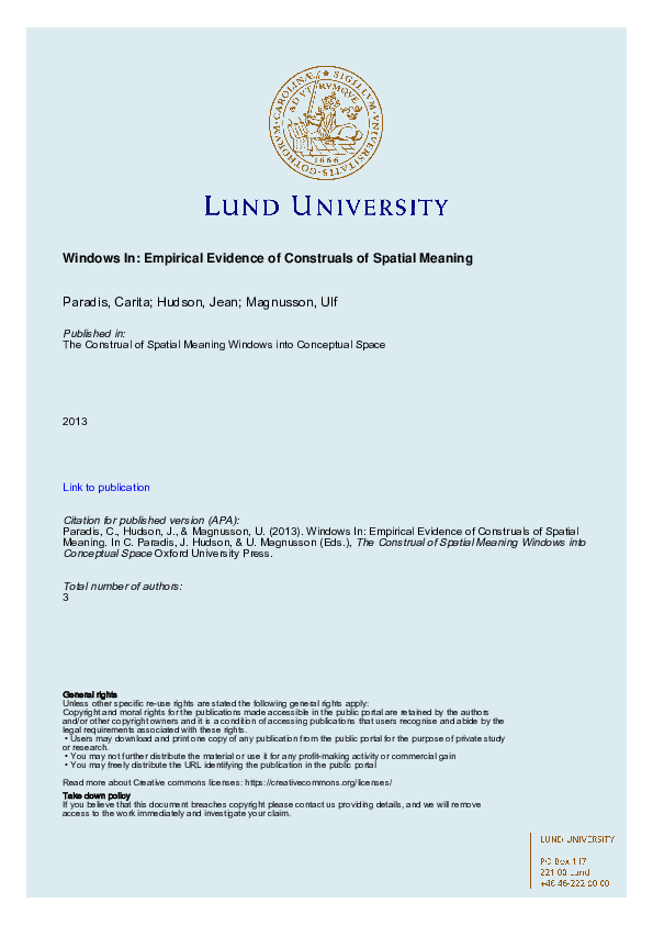  PDF Windows In Empirical Evidence Of Construals Of Spatial Meaning 