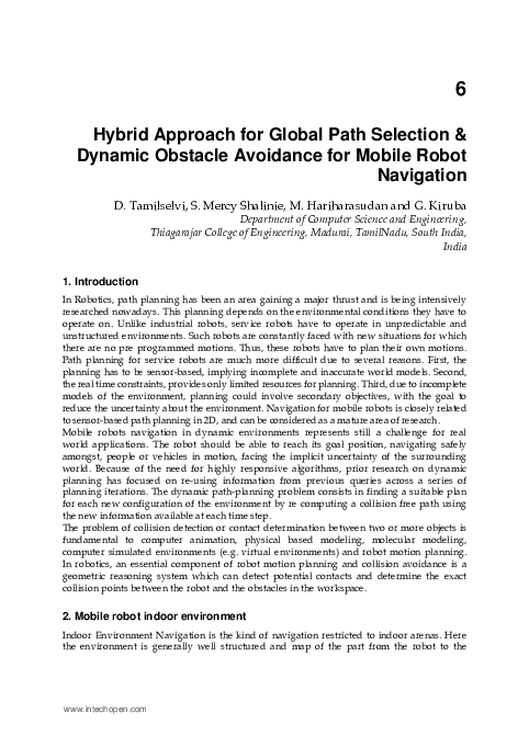 (PDF) 6 Hybrid Approach for Global Path Selection & Dynamic Obstacle ...