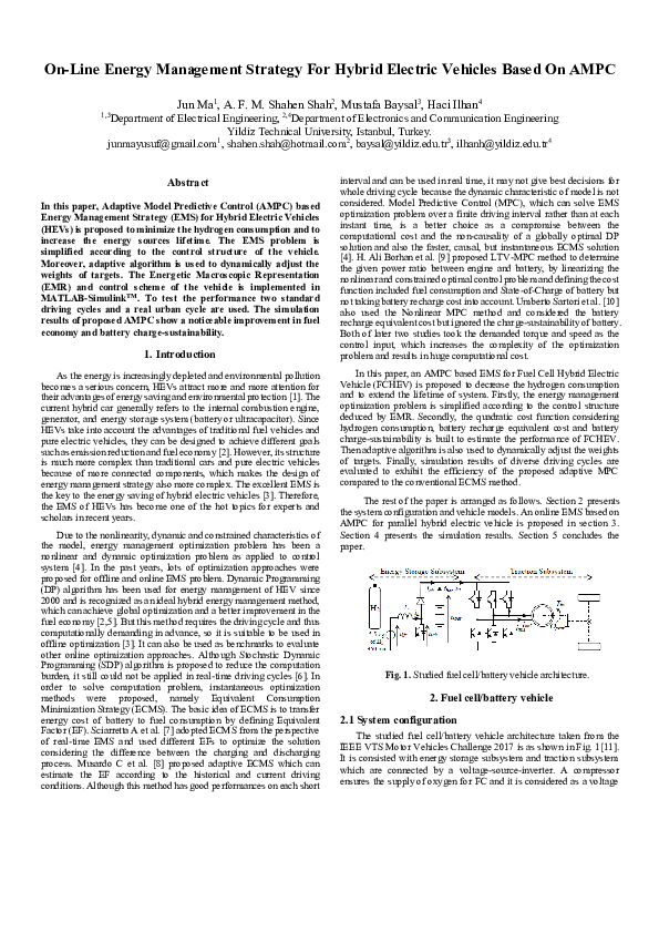 (PDF) On-line energy management strategy for hybrid electric vehicles ...