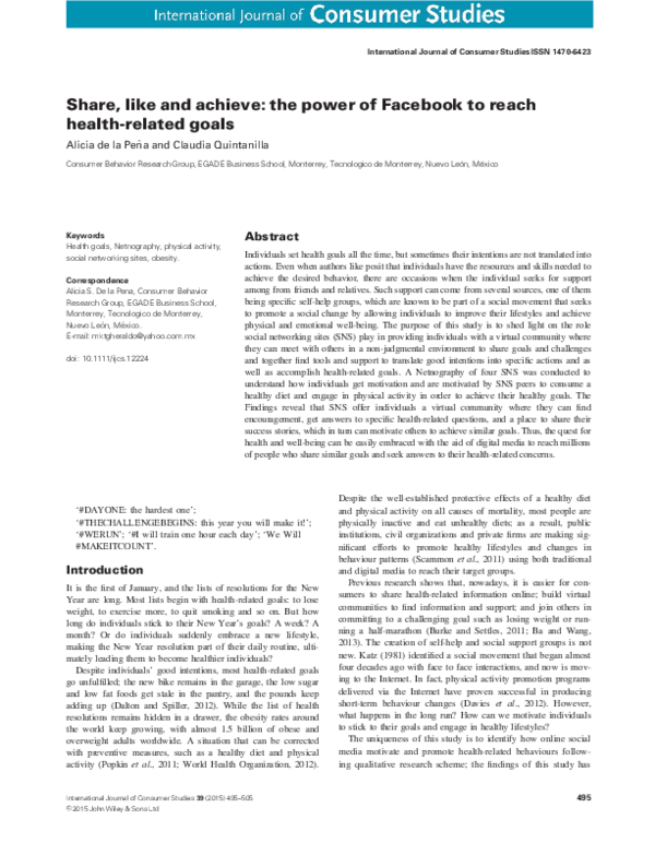 (PDF) Share, like and achieve: the power of Facebook to reach health ...