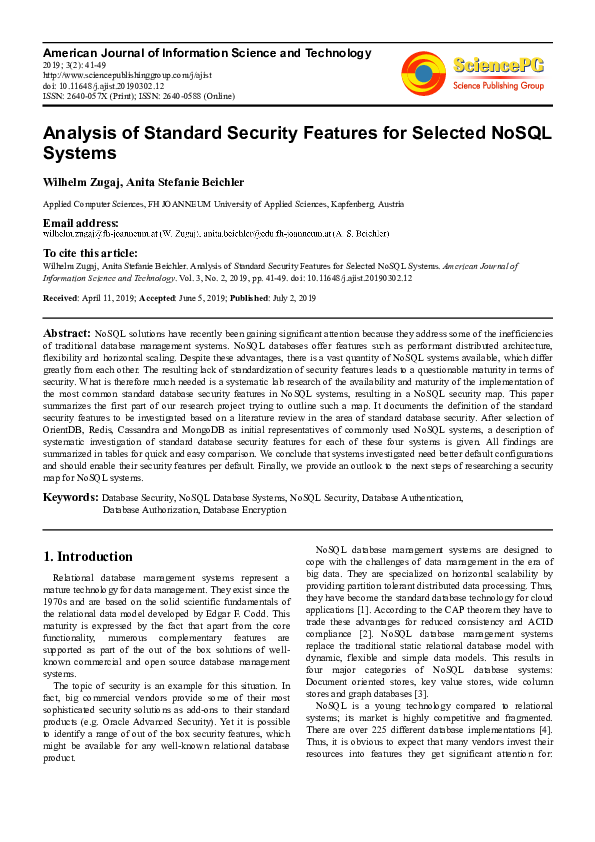 (PDF) NoSQL Security