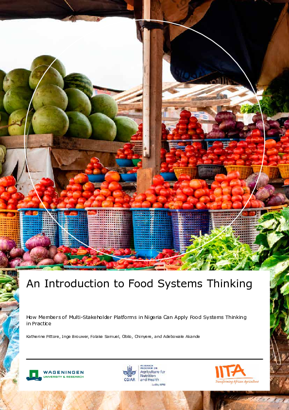(PDF) An introduction to food systems thinking : How members of multi ...