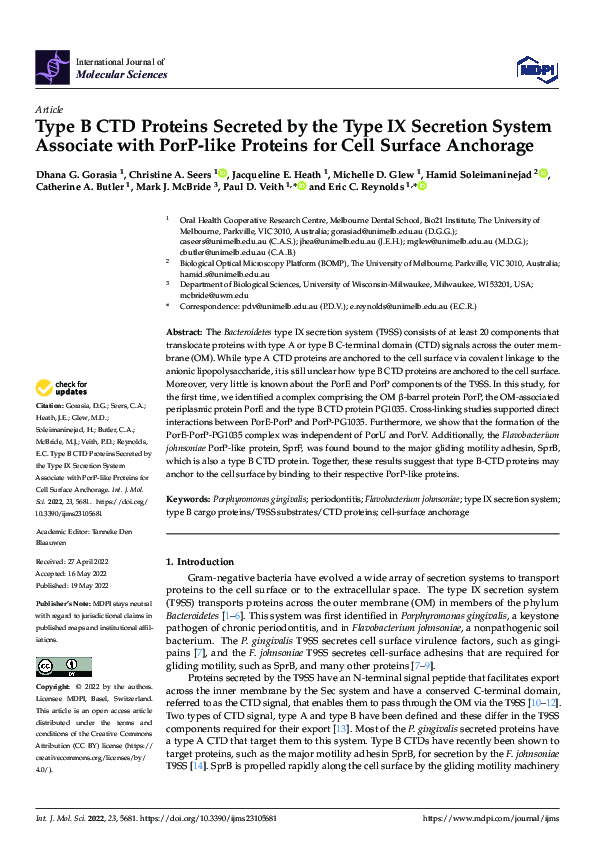 (PDF) Type B CTD Proteins Secreted by the Type IX Secretion System ...