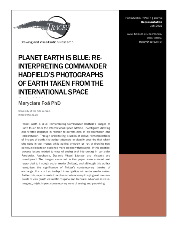 (PDF) Earth is Blue Maryclare Foá Academia.edu