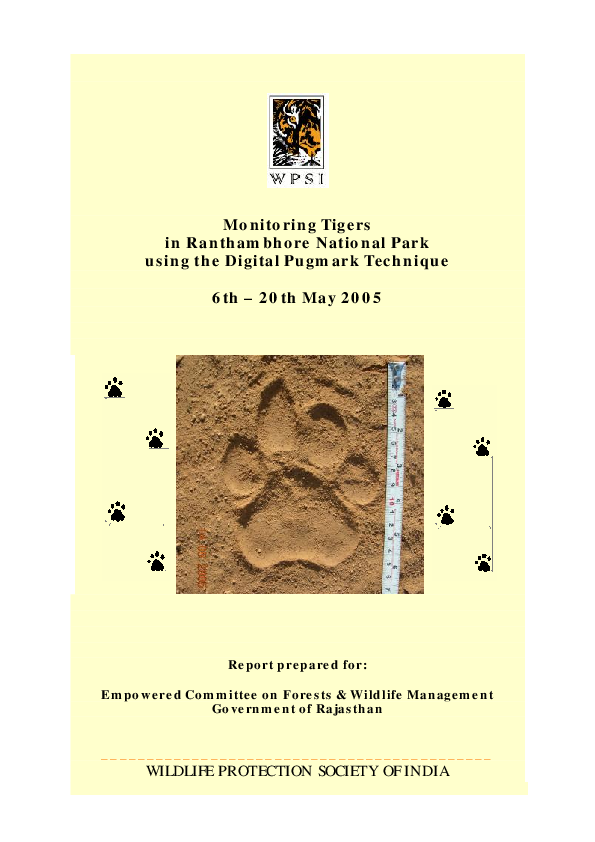 (PDF) Monitoring Tigers in Ranthambhore National Park using the Digital ...