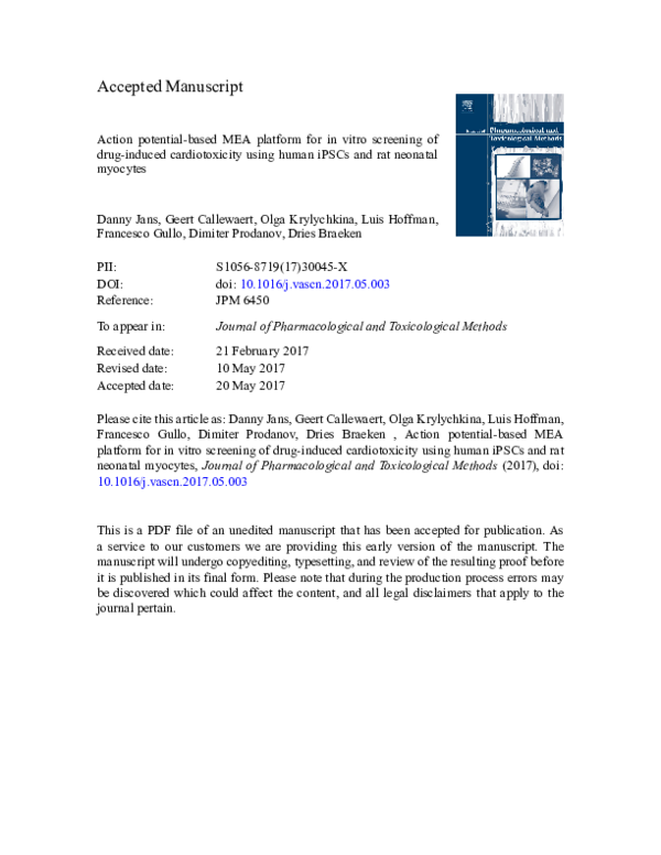 (PDF) Action potential-based MEA platform for in vitro screening of ...
