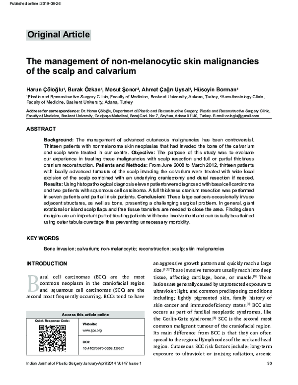 (PDF) The management of non-melanocytic skin malignancies of the scalp ...