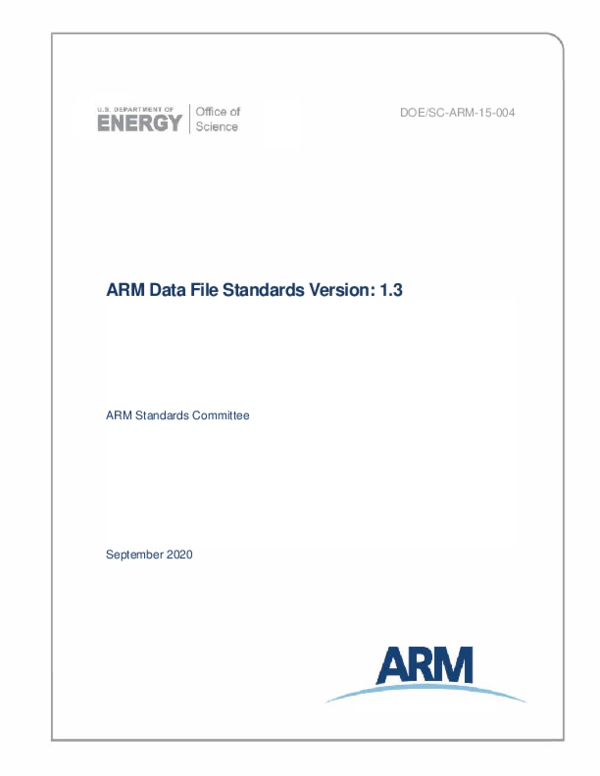 (PDF) ARM Data File Standards Version: 1.0