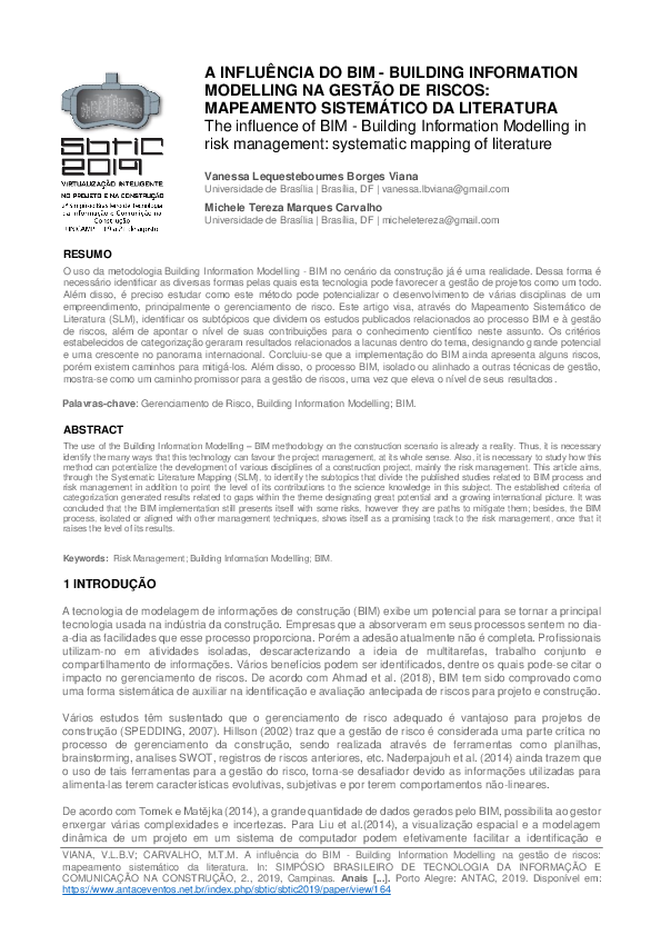 (PDF) A influência do BIM - Building Information Modelling na gestão de ...
