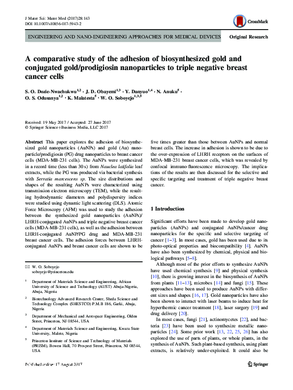 (PDF) A comparative study of the adhesion of biosynthesized gold and ...