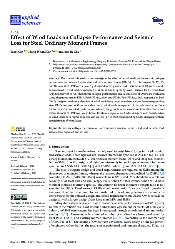 (PDF) Effect of Wind Loads on Collapse Performance and Seismic Loss for ...
