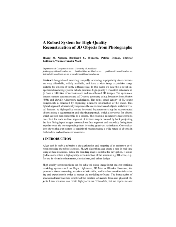 (PDF) A Robust System for High-Quality Reconstruction of 3D Objects ...