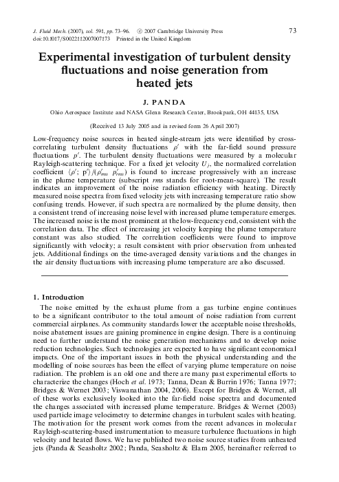 (PDF) Experimental investigation of turbulent density fluctuations and ...