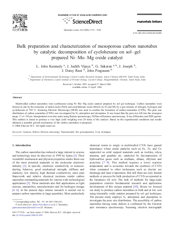 (PDF) Bulk preparation and characterization of mesoporous carbon ...