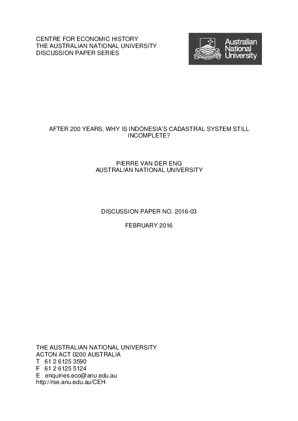 (PDF) 10. After 200 years, why is Indonesia’s cadastral system still ...
