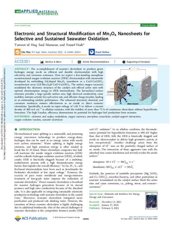 (PDF) Electronic and Structural Modification of Mn 3 O 4 Nanosheets for ...