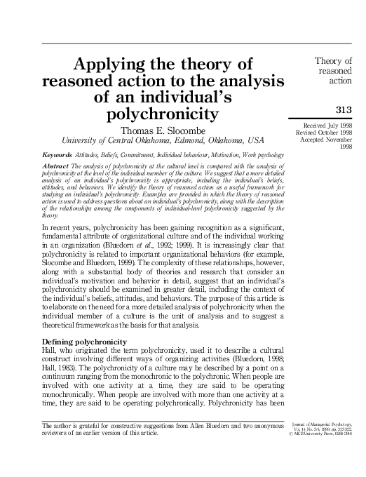(PDF) Applying the theory of reasoned action to the analysis of an ...