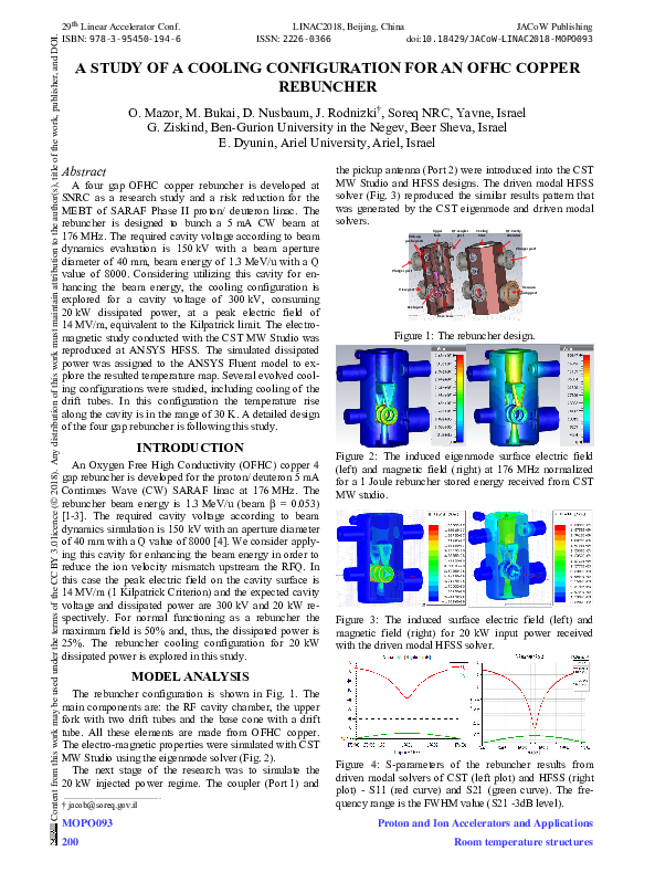 (PDF) A Study of a Cooling Configuration for an OFHC Copper Rebuncher