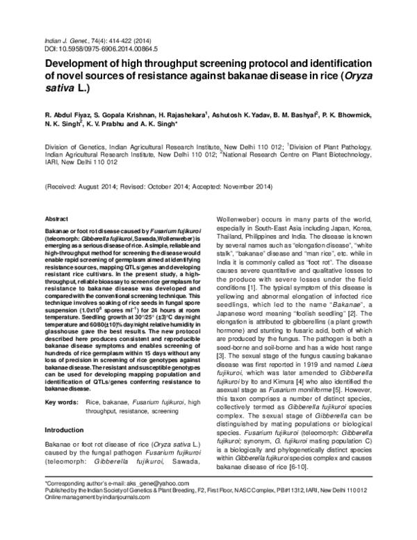 (PDF) Development of high throughput screening protocol and ...