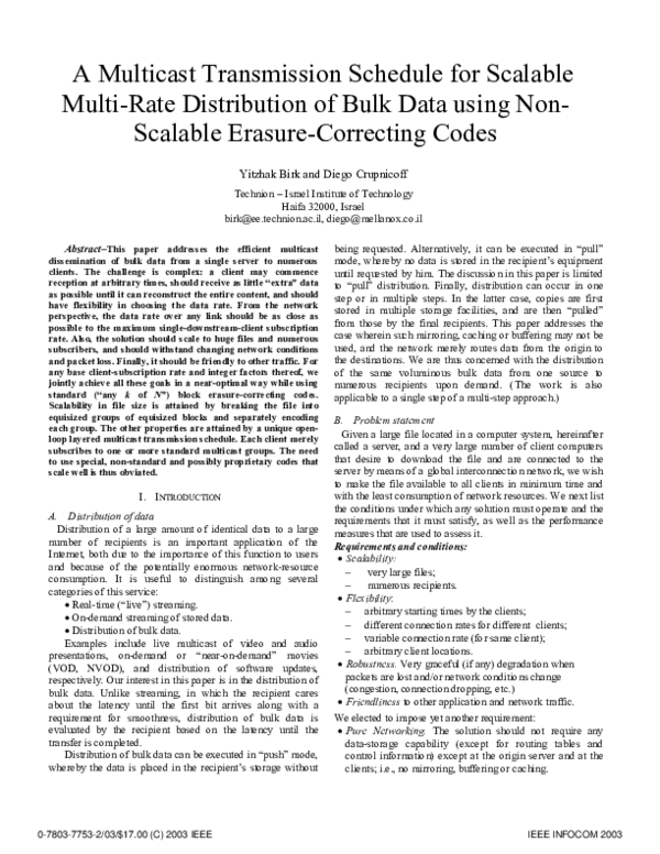 (PDF) A Multicast Transmission Schedule for Scalable Multi-Rate ...