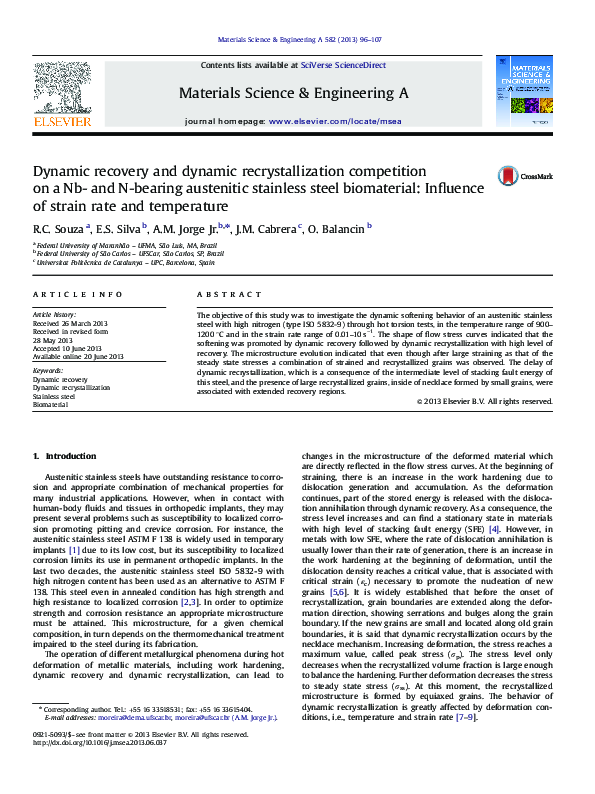 (PDF) Dynamic recovery and dynamic recrystallization competition on a ...