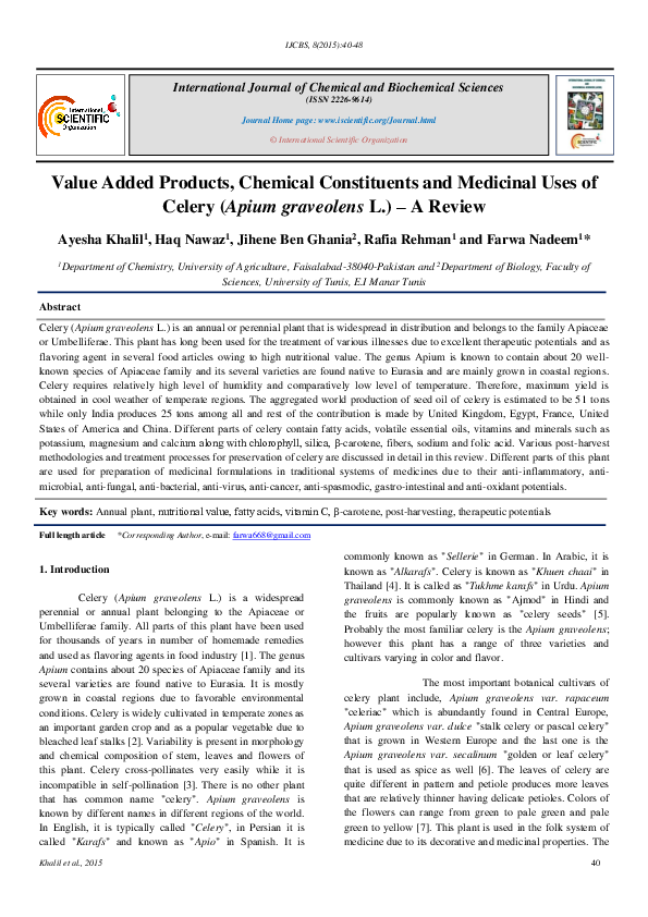 (PDF) Value Added Products, Chemical Constituents and Medicinal Uses of