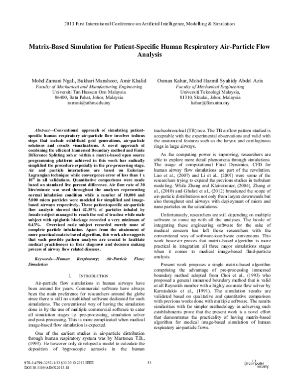 (PDF) Matrix-Based Simulation for Patient-Specific Human Respiratory ...