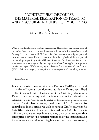 (PDF) Architectural discourse: The material realization of framing and ...