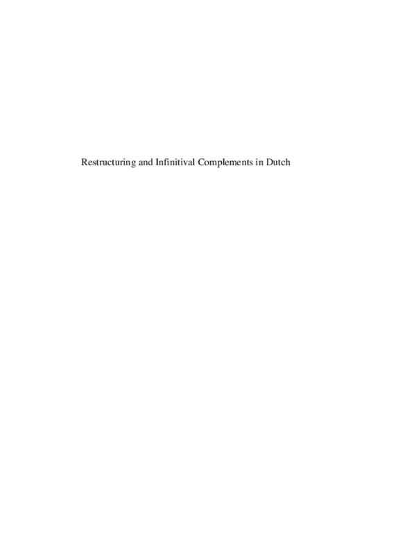 (PDF) Restructuring and Infinitival Complements in Dutch
