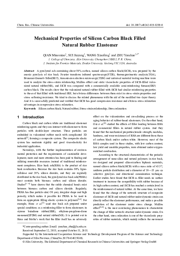 (PDF) Mechanical Properties of Silicon Carbon Black Filled Natural ...