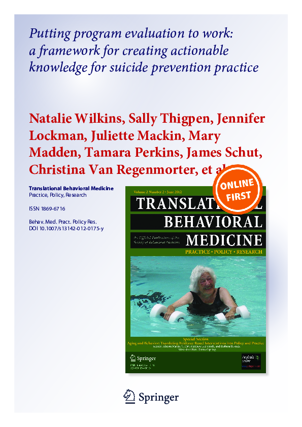 (PDF) Putting program evaluation to work: a framework for creating ...