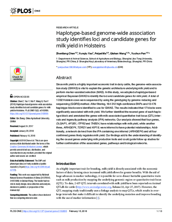 (PDF) Haplotype-based genome-wide association study identifies loci and ...