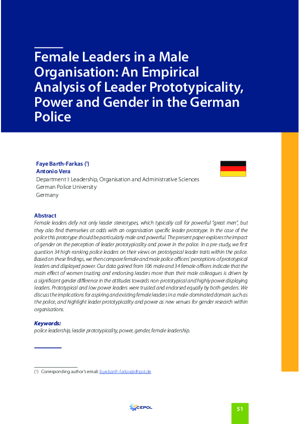 (PDF) Female Leaders in a Male Organisation